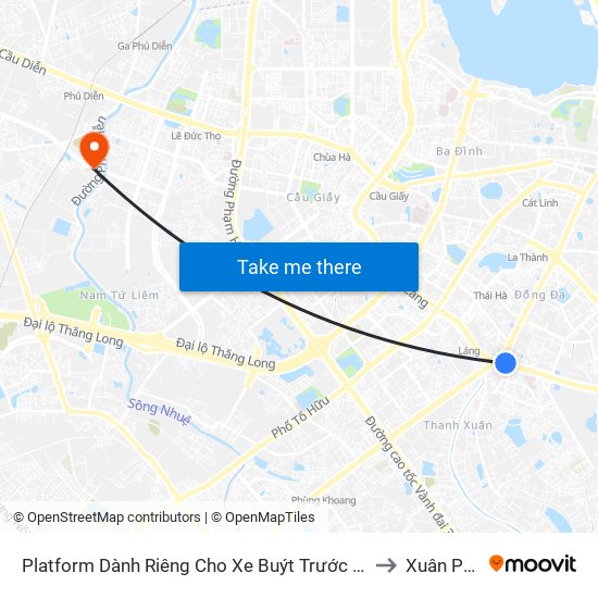 Platform Dành Riêng Cho Xe Buýt Trước Nhà 604 Trường Chinh to Xuân Phương map