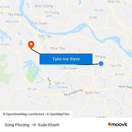 Song Phượng to Xuân Khanh map