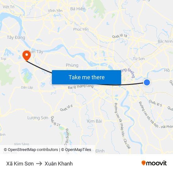 Xã Kim Sơn to Xuân Khanh map