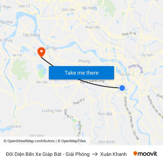 Đối Diện Bến Xe Giáp Bát - Giải Phóng to Xuân Khanh map