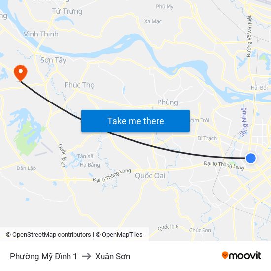 Phường Mỹ Đình 1 to Xuân Sơn map