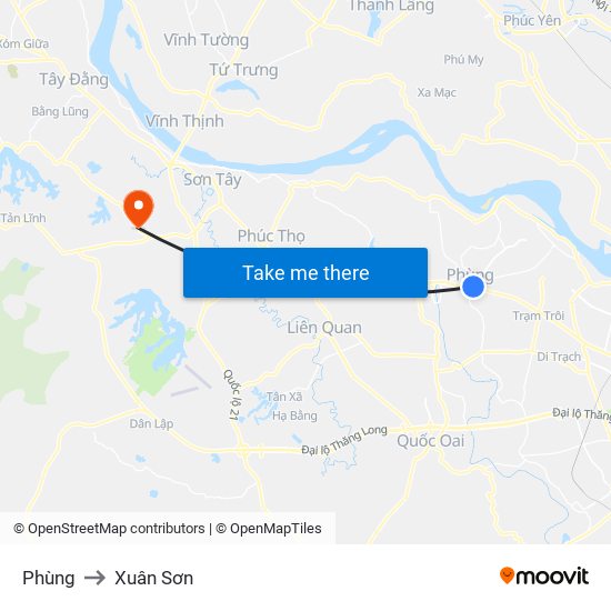 Phùng to Xuân Sơn map
