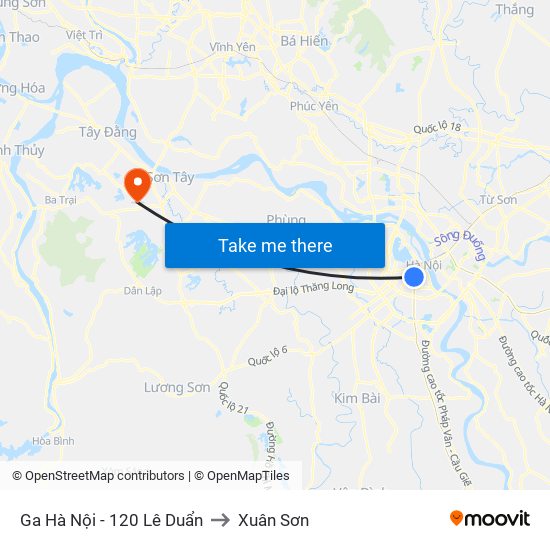 Ga Hà Nội - 120 Lê Duẩn to Xuân Sơn map