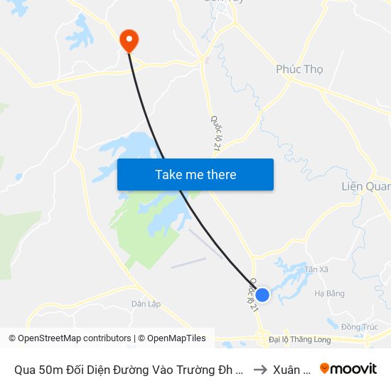 Qua 50m Đối Diện Đường Vào Trường Đh Fpt, Hòa Lạc to Xuân Sơn map