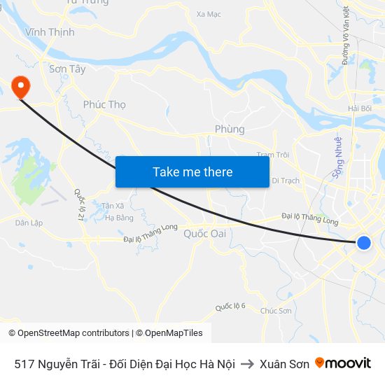 517 Nguyễn Trãi - Đối Diện Đại Học Hà Nội to Xuân Sơn map