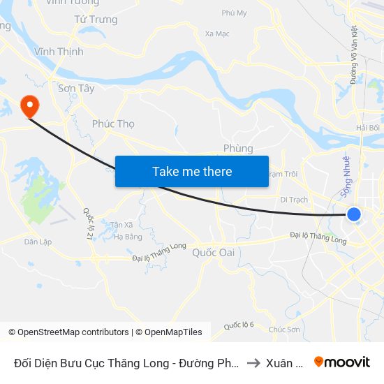 Đối Diện Bưu Cục Thăng Long - Đường Phạm Hùng to Xuân Sơn map