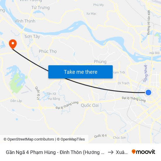 Gần Ngã 4 Phạm Hùng - Đình Thôn (Hướng Đi Khuất Duy Tiến)-Cột Sau to Xuân Sơn map