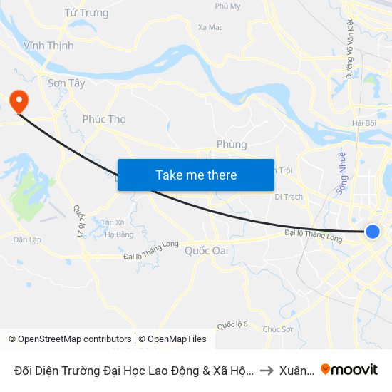 Đối Diện Trường Đại Học Lao Động & Xã Hội - 48 Trần Duy Hưng to Xuân Sơn map