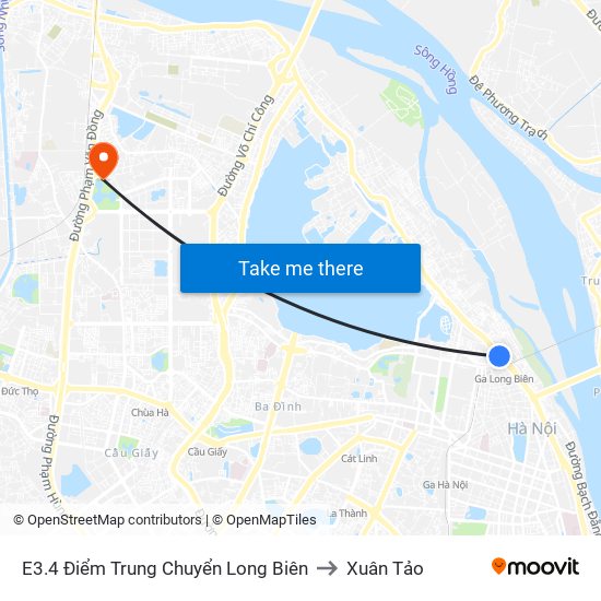 E3.4 Điểm Trung Chuyển Long Biên to Xuân Tảo map