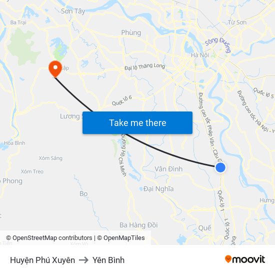 Huyện Phú Xuyên to Yên Bình map