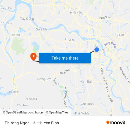 Phường Ngọc Hà to Yên Bình map