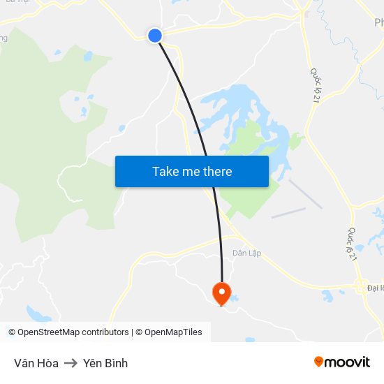 Vân Hòa to Yên Bình map