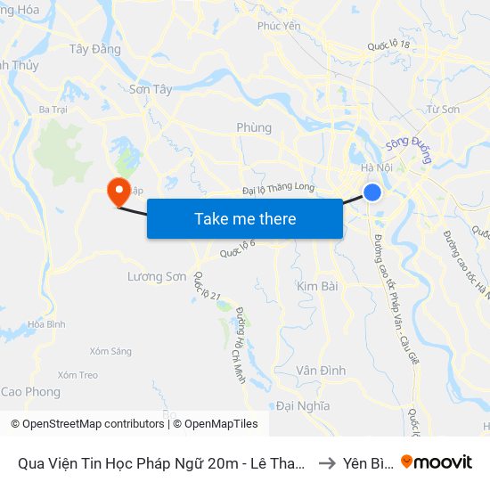 Qua Viện Tin Học Pháp Ngữ 20m - Lê Thanh Nghị to Yên Bình map