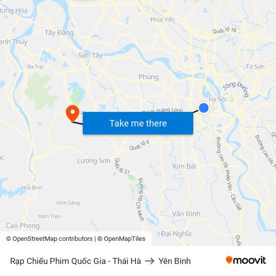 Rạp Chiếu Phim Quốc Gia - Thái Hà to Yên Bình map