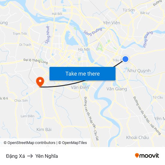 Đặng Xá to Yên Nghĩa map