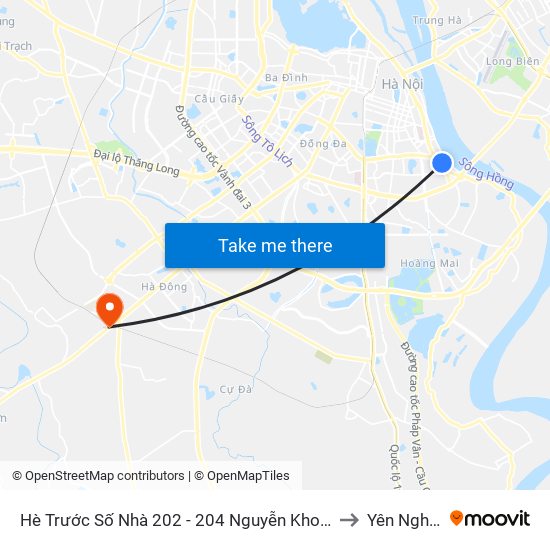 Hè Trước Số Nhà 202 - 204 Nguyễn Khoái to Yên Nghĩa map