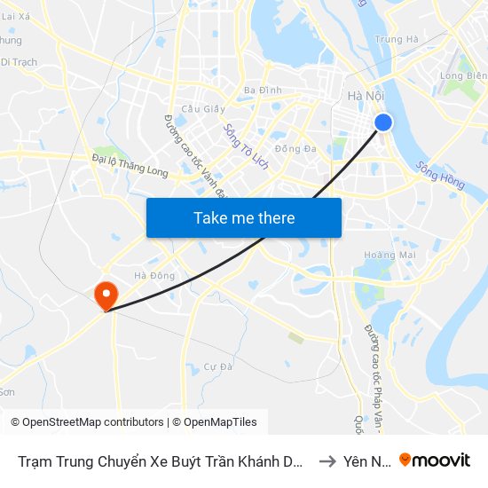 Trạm Trung Chuyển Xe Buýt Trần Khánh Dư (Khu Đón Khách) to Yên Nghĩa map