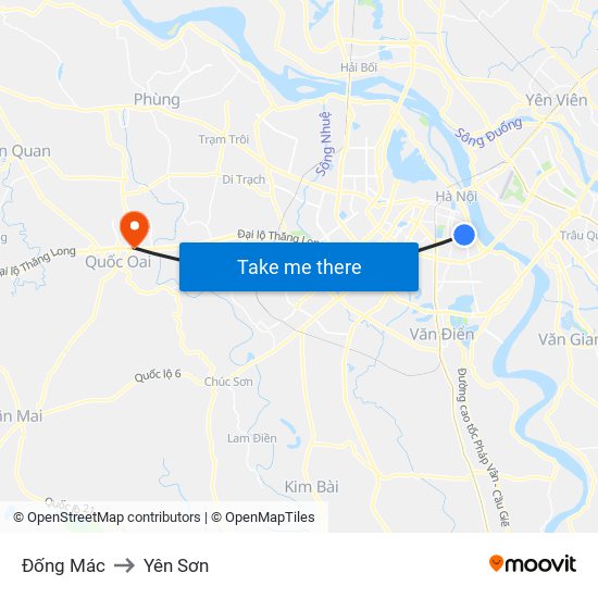 Đống Mác to Yên Sơn map