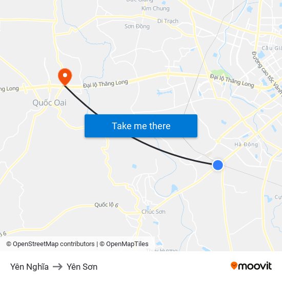 Yên Nghĩa to Yên Sơn map