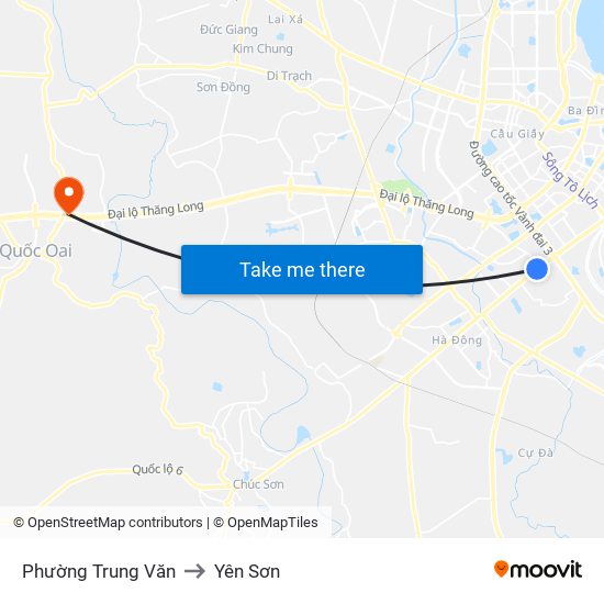 Phường Trung Văn to Yên Sơn map