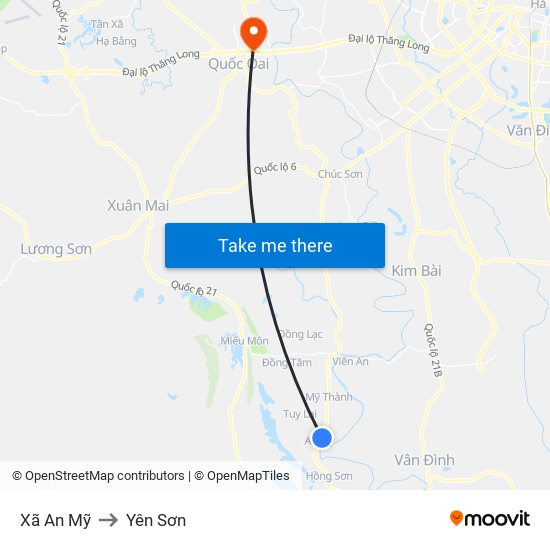 Xã An Mỹ to Yên Sơn map