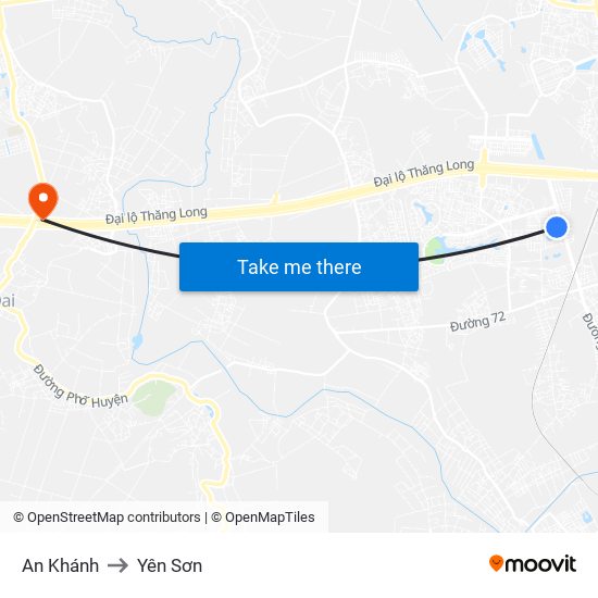 An Khánh to Yên Sơn map