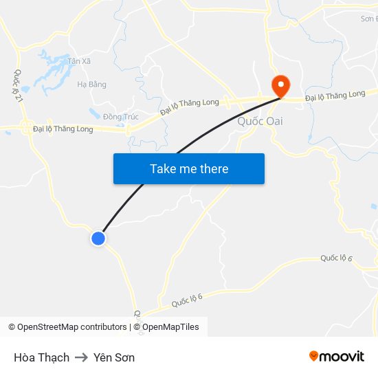 Hòa Thạch to Yên Sơn map