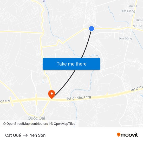 Cát Quế to Yên Sơn map