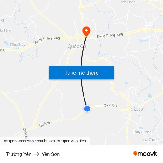 Trường Yên to Yên Sơn map