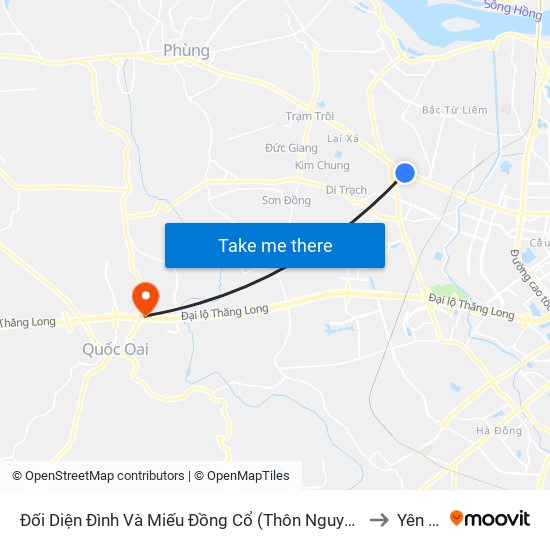 Đối Diện Đình Và Miếu Đồng Cổ (Thôn Nguyên Xá) - Đường 32 to Yên Sơn map