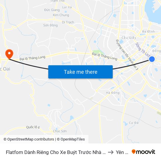 Flatfom Dành Riêng Cho Xe Buýt Trước Nhà 45 Đường Láng to Yên Sơn map