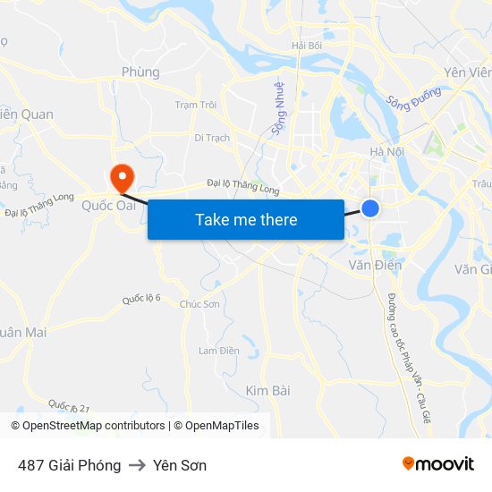 487 Giải Phóng to Yên Sơn map