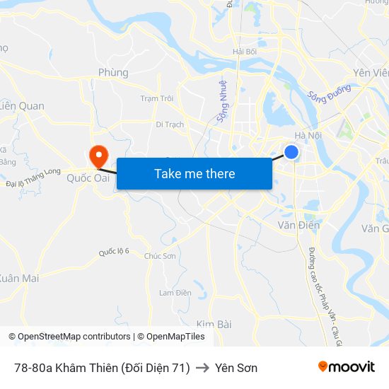 78-80a Khâm Thiên (Đối Diện 71) to Yên Sơn map