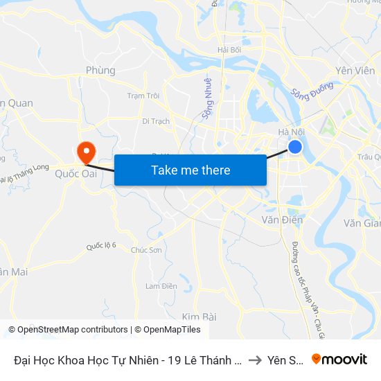 Đại Học Khoa Học Tự Nhiên - 19 Lê Thánh Tông to Yên Sơn map