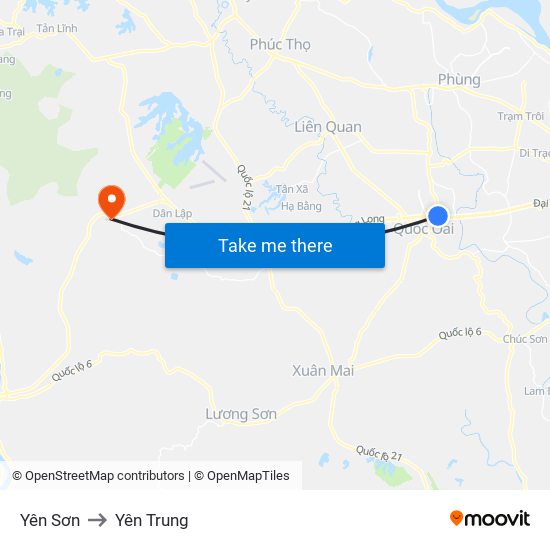 Yên Sơn to Yên Trung map