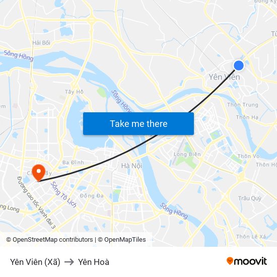 Yên Viên (Xã) to Yên Hoà map