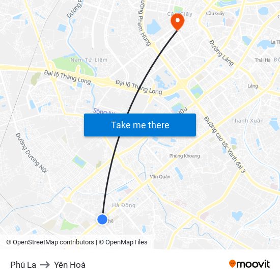 Phú La to Yên Hoà map