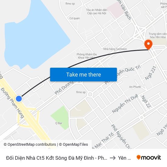 Đối Diện Nhà Ct5 Kđt Sông Đà Mỹ Đình - Phạm Hùng to Yên Hoà map