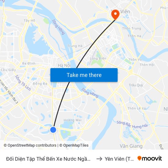 Đối Diện Tập Thể Bến Xe Nước Ngầm Hà Nội - Ngọc Hồi to Yên Viên (Thị Trấn ) map