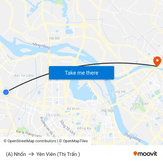 (A) Nhổn to Yên Viên (Thị Trấn ) map