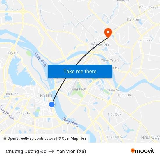 Chương Dương Độ to Yên Viên (Xã) map