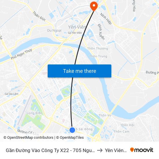 Gần Đường Vào Công Ty X22 - 705 Nguyễn Văn Linh to Yên Viên (Xã) map