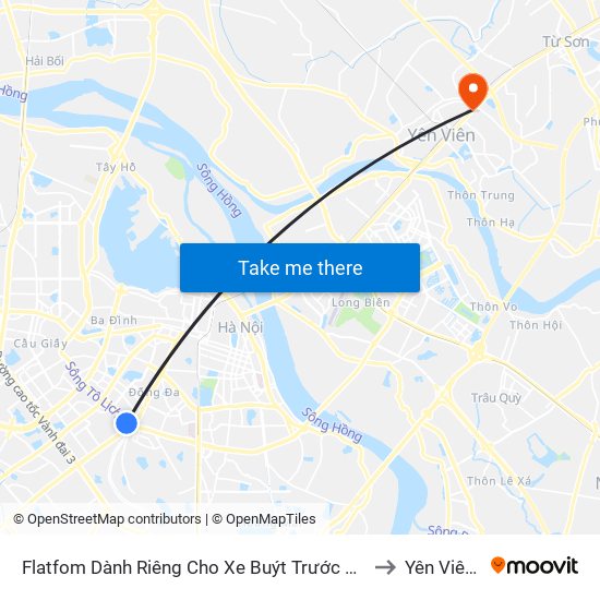 Flatfom Dành Riêng Cho Xe Buýt Trước Nhà 45 Đường Láng to Yên Viên (Xã) map