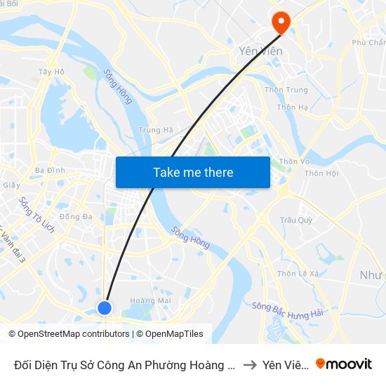 Đối Diện Trụ Sở Công An Phường Hoàng Liệt- 1277 Giải Phóng to Yên Viên (Xã) map