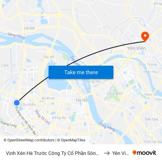 Vịnh Xén Hè Trước Công Ty Cổ Phần Sông Đà 9 - Đường Nguyễn Hoàng to Yên Viên (Xã) map