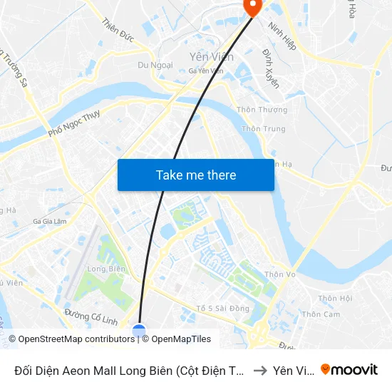 Đối Diện Aeon Mall Long Biên (Cột Điện T4a/2a-B Đường Cổ Linh) - Cột Sau to Yên Viên (Xã) map