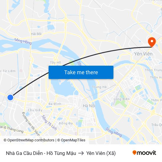 Nhà Ga Cầu Diễn - Hồ Tùng Mậu to Yên Viên (Xã) map