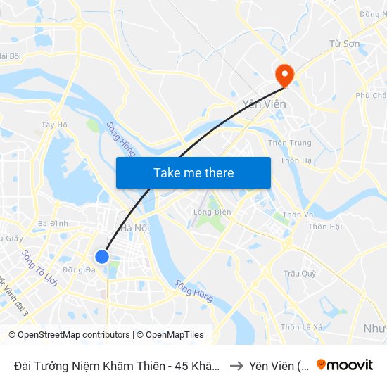 Đài Tưởng Niệm Khâm Thiên - 45 Khâm Thiên to Yên Viên (Xã) map