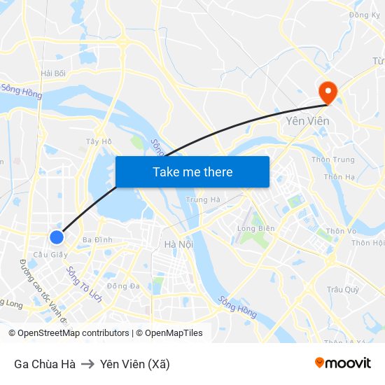 Ga Chùa Hà to Yên Viên (Xã) map