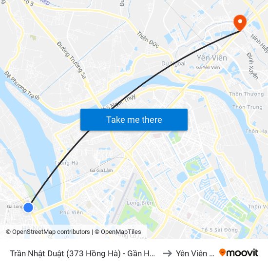 Trần Nhật Duật (373 Hồng Hà) - Gần Hàm Tử Quan to Yên Viên (Xã) map